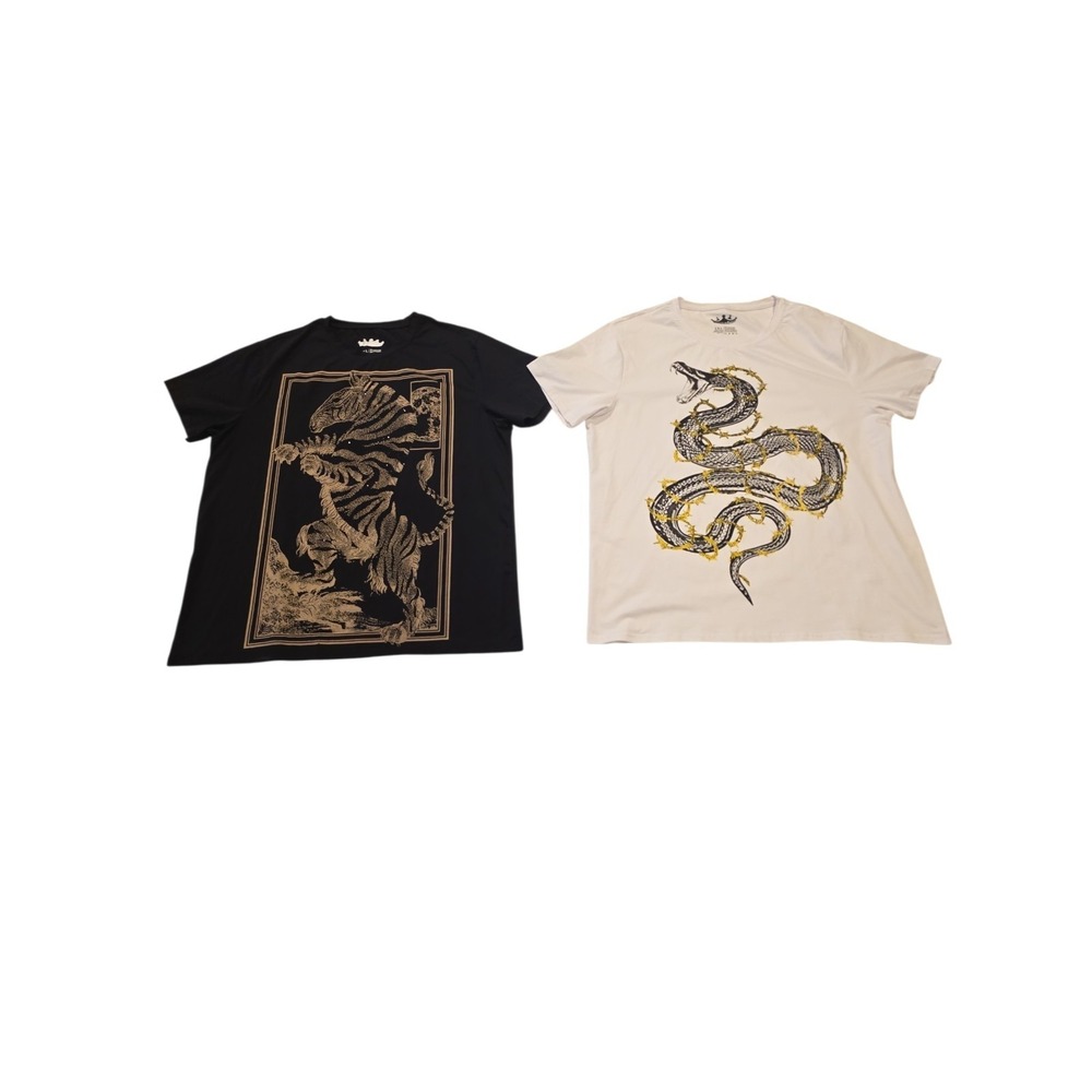 Heads Or Tails Graphic T Shirt Lot 2XL Zebra Snake Goth Grunge Y2K Tees